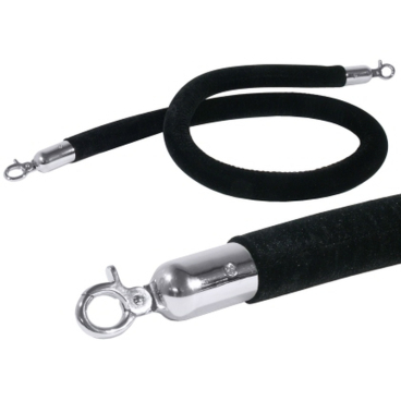 Abgrenzungsseil schwarz 150 cm mit verchromten 1 Packung = 1 Stück - Bild-Darstellung des Produktes 1