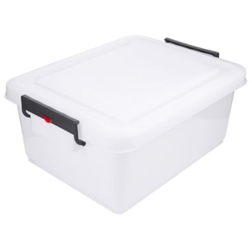 Transportbehälter 40 l, weiß mit Klemmbügel-Deckel 1 Packung = 1 Stück - Bild-Darstellung des Produktes 1