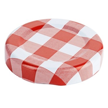 Deckel zu Marmeladenglas, rot und weiß kariert 1 Packung = 1 Stück - Bild-Darstellung des Produktes 1