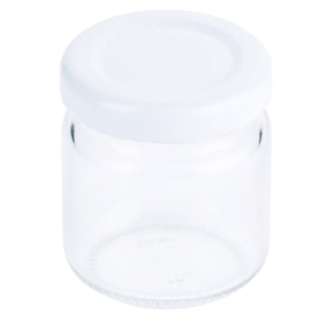 8 Stück Marmeladenglas 50 ml mit weißem Deckel, 1 Packung = 1 Stück - Bild-Darstellung des Produktes 1