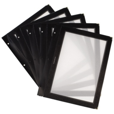 5 Einlegfolien, schwarz, für Speisekartenmappe 1 Packung = 1 Stück - Bild-Darstellung des Produktes 1