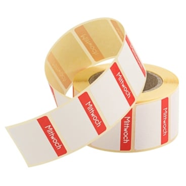 Etiketten Mittwoch ROT 500 Stück auf Rolle 1 Packung = 1 Stück - Bild-Darstellung des Produktes 1