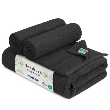 Floordirekt Handtuch Bay - Baumwolle Oeko-Tex weich & saugstark - Schwarz 30 x 30 cm Schwarz 30 x 30 cm - Bild-Darstellung des Produktes 1