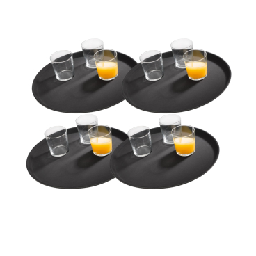4er-Set Tablett NOSLIDE, Ø 27,5 cm, schwarz Ø 27,5 cm - Bild-Darstellung des Produktes 1