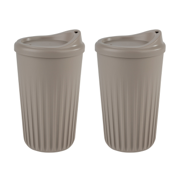 2er-Set Mehrwegbecher TO GO, 400 ml, Polypropylen, mokka mokka - Bild-Darstellung des Produktes 1