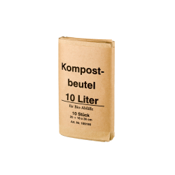 Naturabiomat GmbH BIOMAT® Bioabfallbeutel aus Recyclingpapier, 10 Liter, Bioabfallbeutel biologisch abbaubar und kompostierbar, 1 Bündel = 50 Stück, 1-lagig nassfest PS-10-50