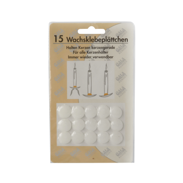 Papstar Wachsklebeplättchen, Ø 15 mm 1 Packung = 15 Plättchen, weiß - Bild-Darstellung des Produktes 1
