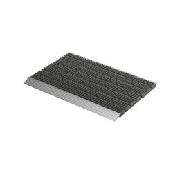 Otto-Golze & Söhne GmbH ASTRA Super Brush Alu-Fußmatte, 45 x 75 cm, Fußmatte mit extremer Strapazierfähigkeit sowie Rutschfestigkeit, Farbe: grau 1850030042