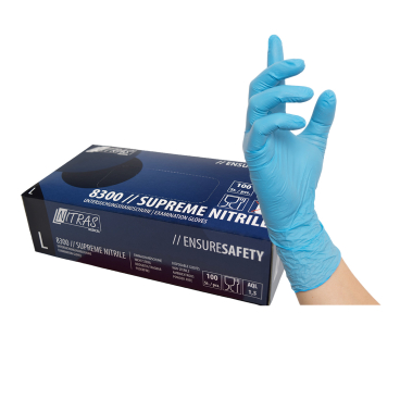 NITRAS SUPREME NITRILE Nitril Einmalhandschuhe, blau 1 Packung = 100 Stück, Größe S - Bild-Darstellung des Produktes 1
