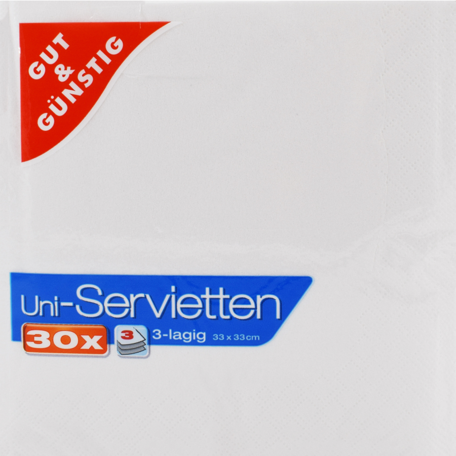 Edeka Servietten weiß, 3-lagig 30 Stk (4311536937774)