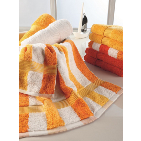 Gözze NEW YORK Streifen Handtuch, 50 x 100 cm – Farbe: marone-weiß-fjord