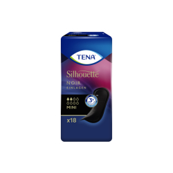 TENA Silhouette Mini Noir Einlagen – 18 Stk., dunkle Oberfläche