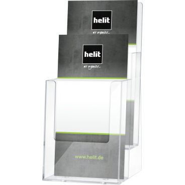 Helit Tischprospekthalter „the Helpdesk“ – Glasklar Für 1/3 DIN A4 Hochformat