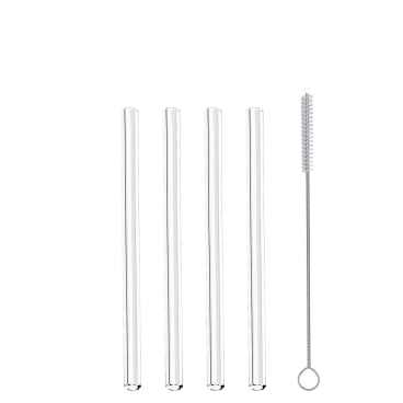 Metaltex Trinkhalme aus Glas, kurz/gerade, 4-teilig 1 Set - Bild-Darstellung des Produktes 1