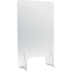 helit "the guard" Hygieneschutzschild, glasklar, Hygieneschutzwand aus transparentem Acryl, 1 Glas + 2 Standfüße, 60 x 100 cm H6816102