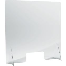 helit "the guard" Hygieneschutzschild, glasklar, Hygieneschutzwand aus transparentem Acryl, 1 Glas + 2 Standfüße, 100 x 100 cm H6816302