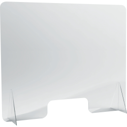 helit "the guard" Hygieneschutzschild, glasklar, Hygieneschutzwand aus transparentem Acryl, 1 Glas + 2 Standfüße, 120 x 100 cm H6816402