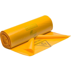 EMIL DEISS KG (GmbH + Co.) DEISS PREMIUM Abfallsäcke 120 Liter für medizinische Abfälle, Spezialsack für kontaminierte medizinische Abfälle (UN3291), 1 Rolle = 25 Säcke 93200