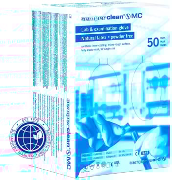 Semperclean Einmalhandschuhe, MC Latex, naturfarben 1 Packung = 50 Paar, Größe S (7) - Bild-Darstellung des Produktes 1