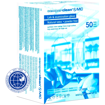 Semperclean Einmalhandschuhe, MC Latex, naturfarben 1 Packung = 50 Paar, Größe L (9) - Bild-Darstellung des Produktes 1