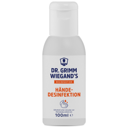 MBG International Premium Brands GmbH DR. GRIMM WIEGAND`S Händedesinfektion, 80% Ethanol, Alkoholisches Desinfektionsmittel zur hygienischen Händedesinfektion, 100 ml - Flasche
