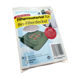 Biologic Filtermaterial für Biologic Clip-Filterdeckel, Ersatzfilter mit Biologic System, 1 Satz = 4 Stück, für 120 Liter Deckel 20112