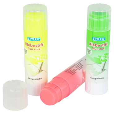 STYLEX® Klebestift Neon 1 Stift = 20 g, farbig sortiert - Bild-Darstellung des Produktes 1