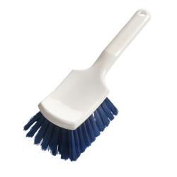 haug bürsten KG Haug Stielbürste mit kurzem Griff, Länge: 26 cm, kurzer Stiel, PBT-Borste Ø 0,25 mm, Besatzfarbe: blau 88222