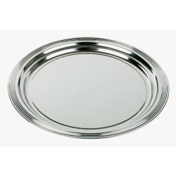 Assheuer + Pott GmbH & Co. KG APS CLASSIC Partyplatte, Tablett aus Metall, vernickelt und glanzverchromt, Maße (Ø x H): 35 cm x 1,5 cm, rund 00396
