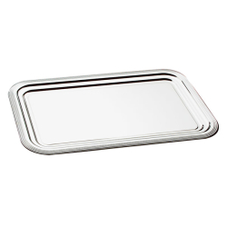 Assheuer + Pott GmbH & Co. KG APS CLASSIC Partyplatte, Tablett aus Metall, vernickelt und glanzverchromt, Maße (B x L x H): 41 x 31 x 1,5 cm, rechteckig 00399