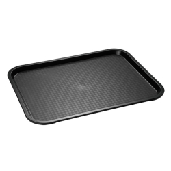 Assheuer + Pott GmbH & Co. KG APS Fast Food-Tablett, Rechteckiges Essenstablett mit abgerundeten Ecken, Maße (B x L x H): 41 x 30,5 x 2,5 cm, schwarz 00536