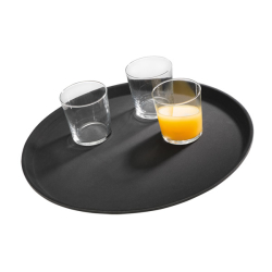 Assheuer + Pott GmbH & Co. KG APS GASTRO Tablett, schwarz, Getränketablett aus glasfaserverstärktem Kunststoff, Maße (Ø x H): 40,5 x 2 cm 00549