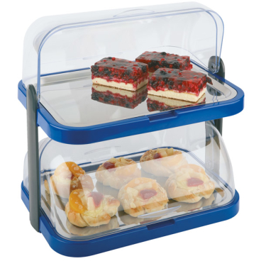 APS DOPPELDECKER Buffet-Vitrine Maße (B x L x H): 44 x 32 x 44 cm, blau - Bild-Darstellung des Produktes 1