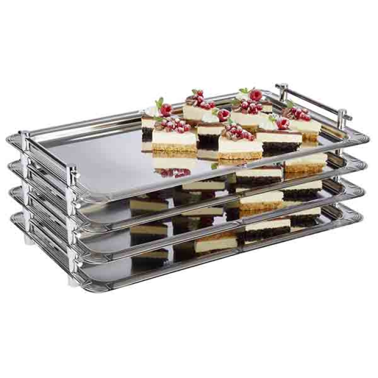 APS 11119 GN 1/1 Serviertablett – 53x32,5 Cm, Edelstahl 18/10, Glatter Rand, Spülmaschinengeeignet – Für Buffet & Gastronomie