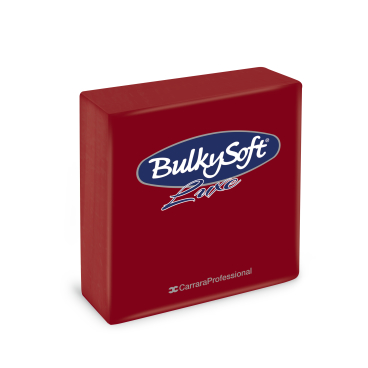 BulkySoft® Servietten LUXE, 1/4 falz, 3-lagig 1 Karton = 16 x 40 Servietten, Farbe: bordeaux - Bild-Darstellung des Produktes 1