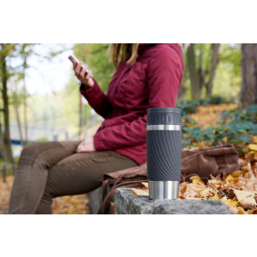 EMSA Travel Mug Isotherme 0,36L Bleu Hermétique Antidérapant