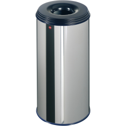 Hailo ProfiLine Safe XL Flammenlöschender Papierkorb, 45 Liter, Feuersicherer Papierkorb mit flammenlöschendem Deckel, Farbe: Edelstahl 0950-022