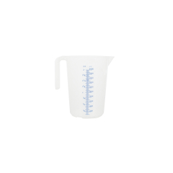 Schneider GmbH SCHNEIDER Messbecher mit offenem Griff, transparent, Polypropylen, mit geprägter Skala und blauem Skalendruck, Fassungsvermögen: 3,0 l 206014