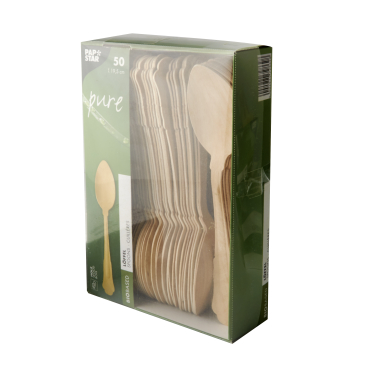 Papstar Pure Vintage Holz Löffel 1 Packung = 50 Stück - Bild-Darstellung des Produktes 1