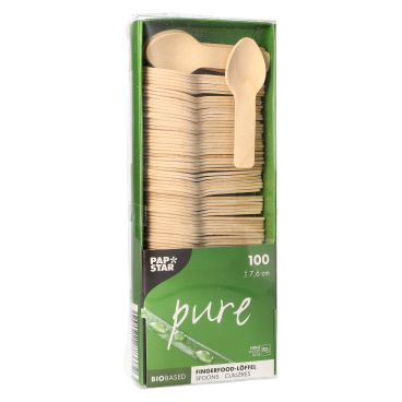 Papstar Pure Holz Fingerfood-Löffel, 7,6 cm 1 Karton = 10 Packungen à 100 Stück - Bild-Darstellung des Produktes 1