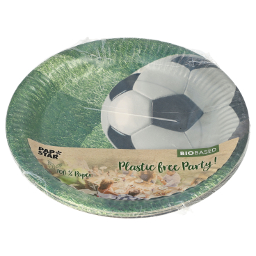 Papstar Pappteller, Football, 23 cm 1 Karton = 20 Packungen à 10 Stück - Bild-Darstellung des Produktes 1