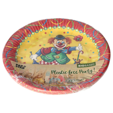 Papstar Pappteller, Clown, 23 cm 1 Karton = 20 Packungen à 10 Stück - Bild-Darstellung des Produktes 1