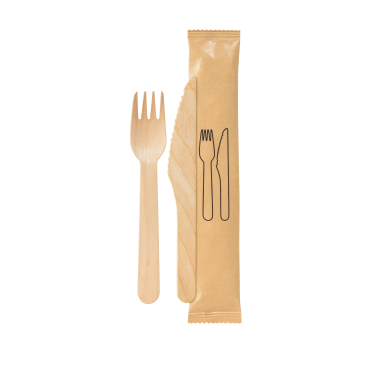 DUNI Take away, Holzbesteck Set, BioPak, 2-teilig 1 Karton = 250 Sets - Bild-Darstellung des Produktes 1