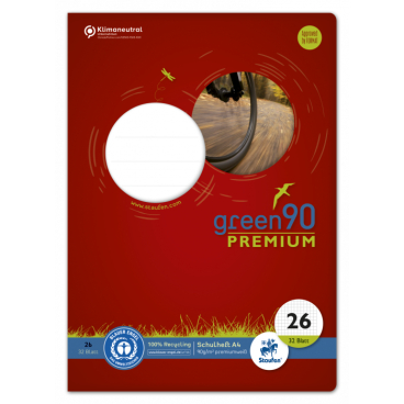 Staufen Schulheft Green, A4, 32 Blatt, kariert 1 Packung = 10 Hefte, mit weißem Rand - Bild-Darstellung des Produktes 1