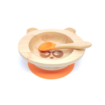 biomondi Breischale Bambus mit Löffel, 250 ml Farbe: orange - Bild-Darstellung des Produktes 1