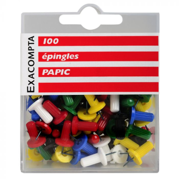 Exacompta Pinnwandnadeln, bunt 1 Packung = 100 Stück - Bild-Darstellung des Produktes 1