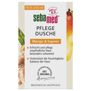 sebamed® Pflege Dusche fest mit Mango & Ingwer 1 Packung = 100 g - Bild-Darstellung des Produktes 1