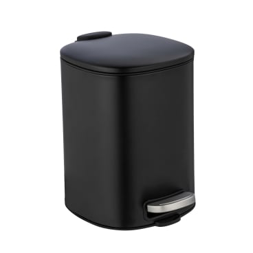 WENKO Abfalleimer Alassio aus Edelstahl, 5 Liter Optik: schwarz - Bild-Darstellung des Produktes 1