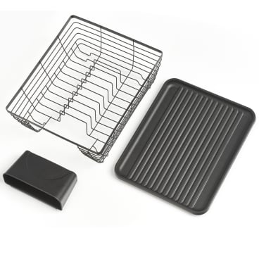 Zeller Abtropfgestell für Geschirr, Metall, schwarz, 3-teilig – Maße (L x B x H): ca. 37 x 30,5 x 14,5 cm