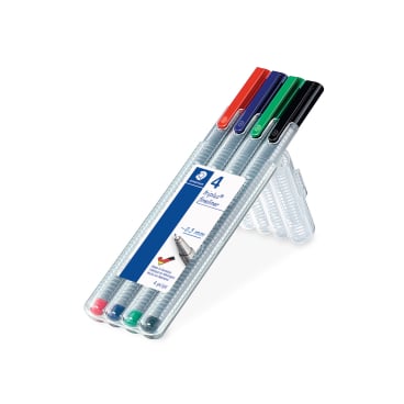 Staedtler Fineliner triplus® Fineliner 334, 0,3 mm 1 Etui = 4 Stück, aufstellbar - Bild-Darstellung des Produktes 1